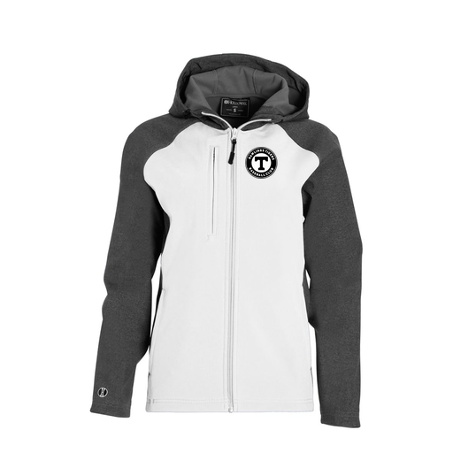 [229357.H04.XS-LOGO2] Soft Shell Full Zip Jacket - Womens (Female Adult XS, White, Logo 2)