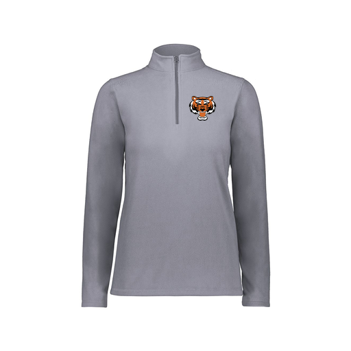 [6864.059.XS-LOGO1] Ladies MicroFleece 1/4 Zip Pullover (Female Adult XS, Gray, Logo 1)