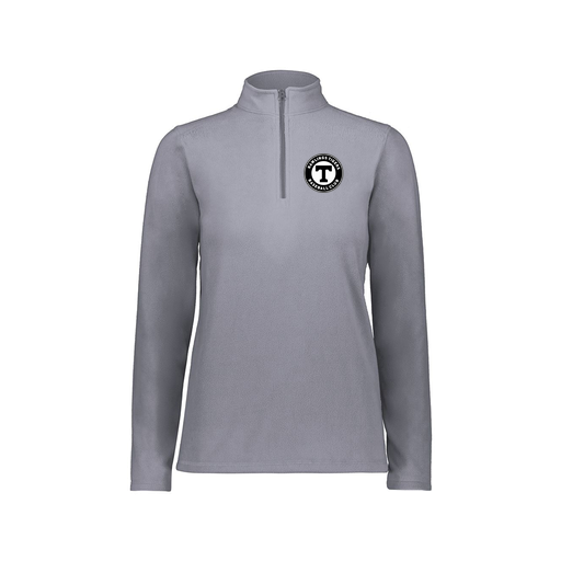 [6864.059.XS-LOGO2] Ladies MicroFleece 1/4 Zip Pullover (Female Adult XS, Gray, Logo 2)