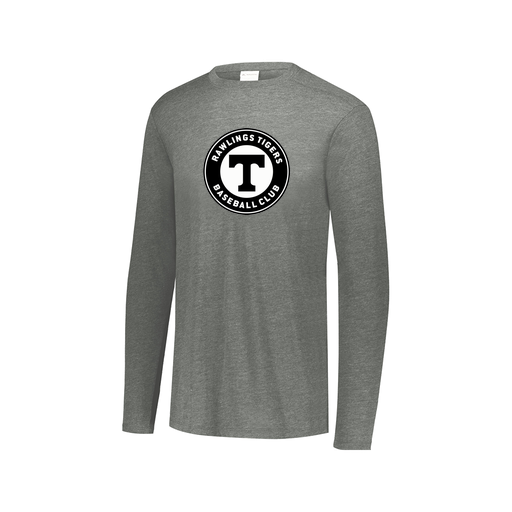 [FTLCUBGY-AXS-LOGO2] Decker Men's Tri-Blend T-Shirt - Long Sleeve (Adult XS, Gray, Logo 2)